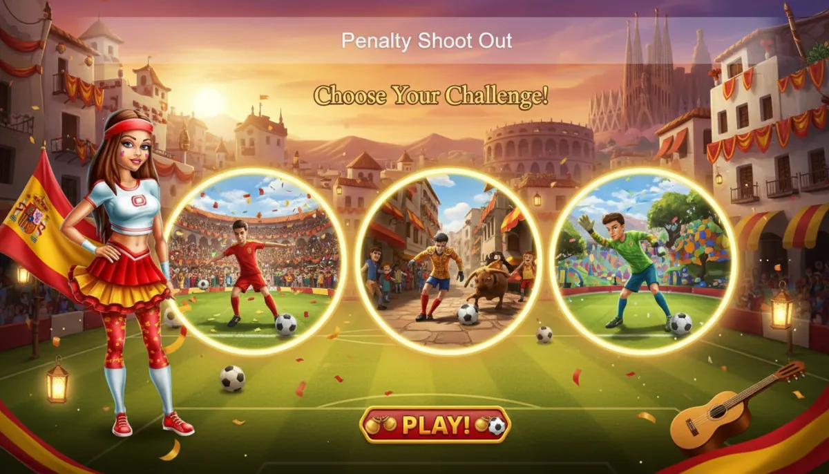Para empezar a jugar a la tanda de penaltis, haz clic en Iniciar juego, selecciona el lugar donde quieres chutar el balón y haz clic en Apostar